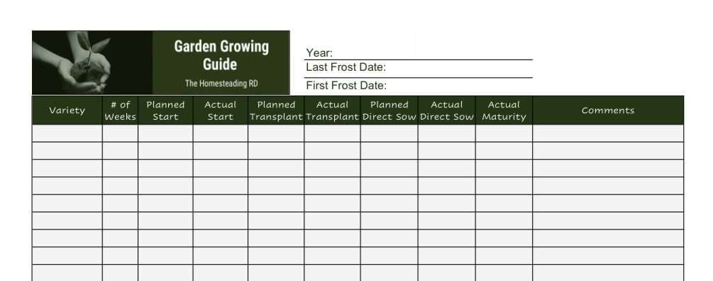 Garden Growing Guide Photo