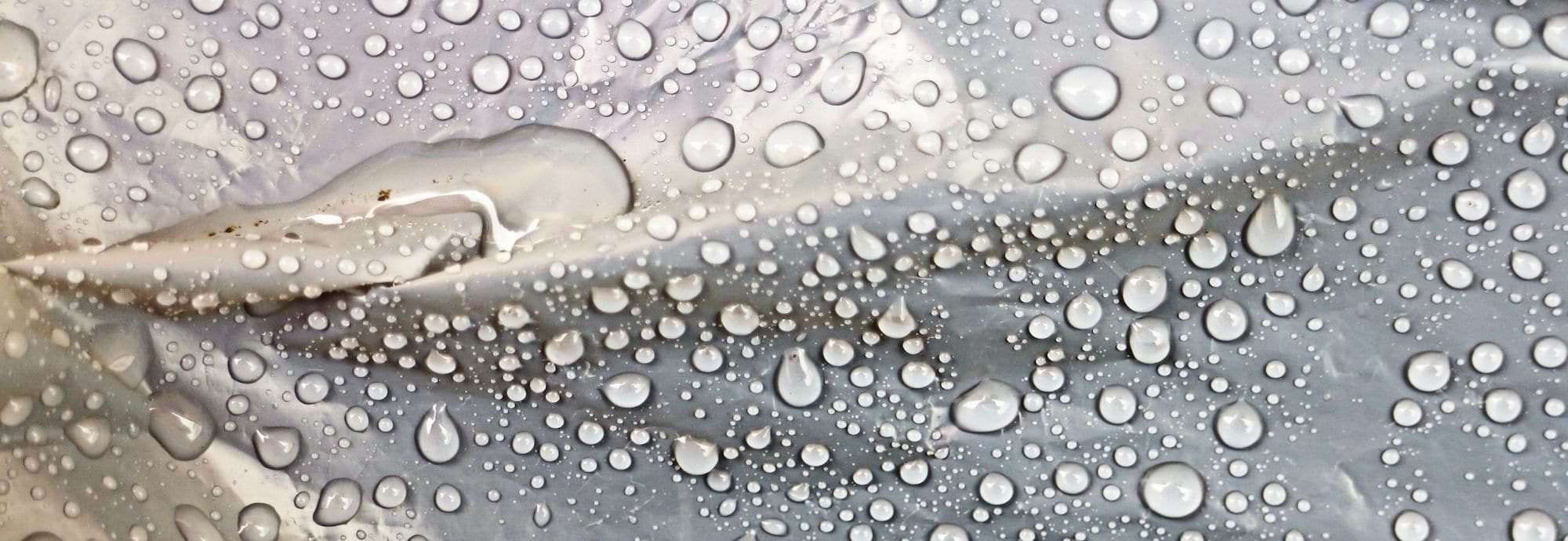 Drops of water on plastic