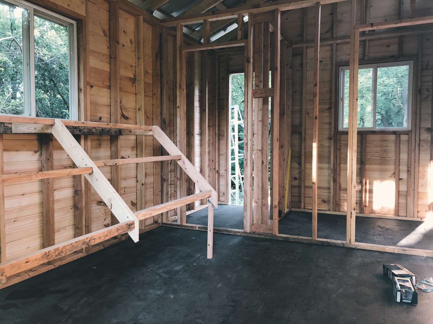 A photo of linoleum chicken coop flooring