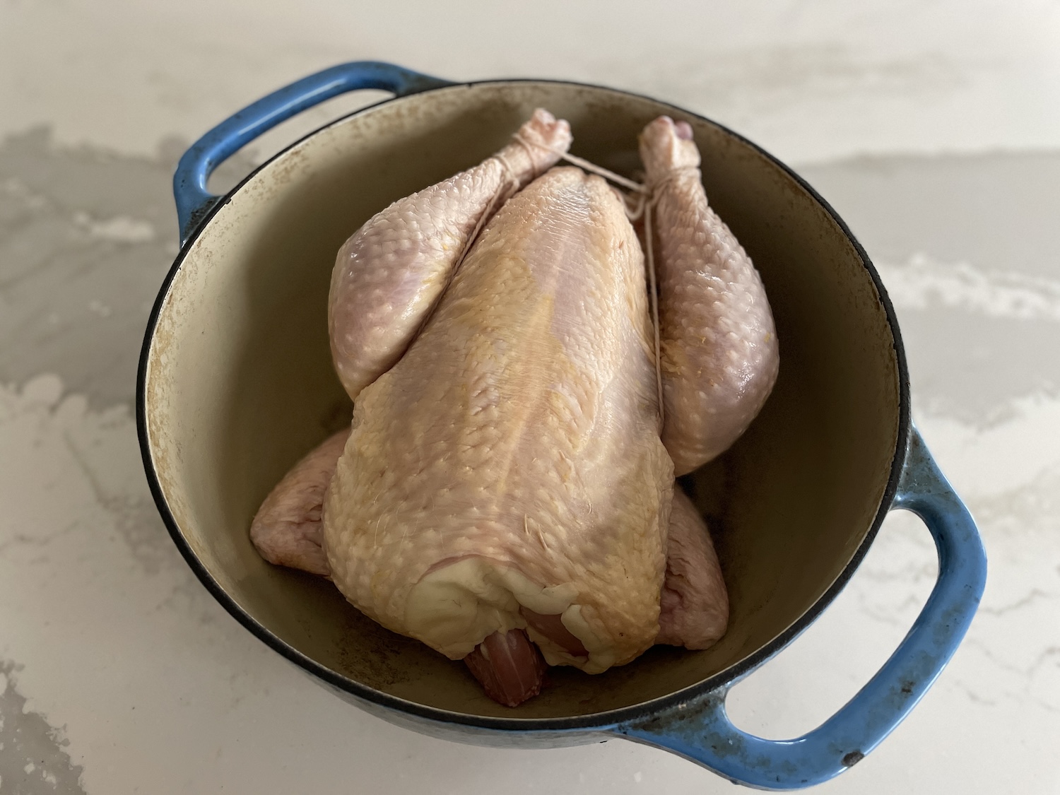 A photo of a ranger chicken in a dutch oven